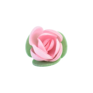 ROSE IN CIALDA ROSA CON FOGLIE