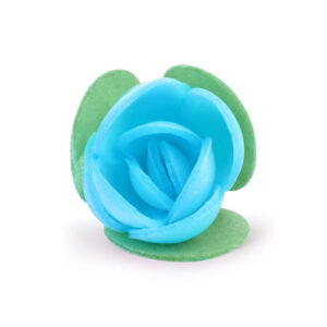ROSE IN CIALDA BLUE CON FOGLIE